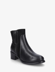 Bottines en simili et suédine à contrefort croco