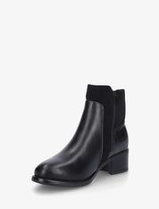 Bottines en simili et suédine à contrefort croco