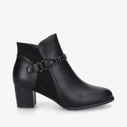 Demi bottes en simili et suédine à contrefort stylisé