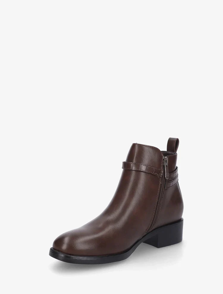 Bottines en simili à lannière imprimé croco