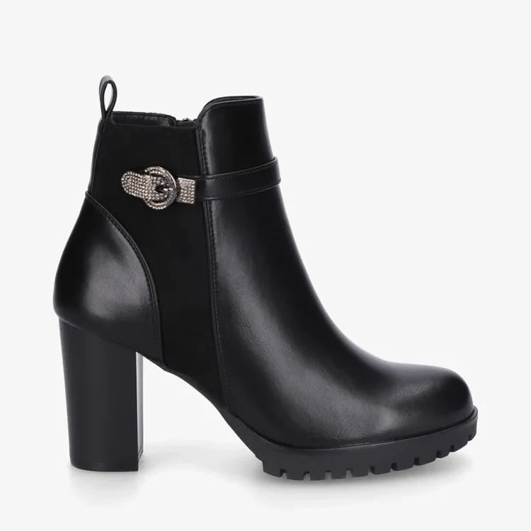 Demi bottes bi-matière à boucle strassée