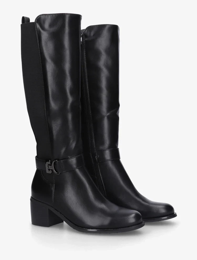 Bottes cavalière élastiquées à boucle