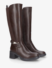 Bottes élastiquées en simili à boucle