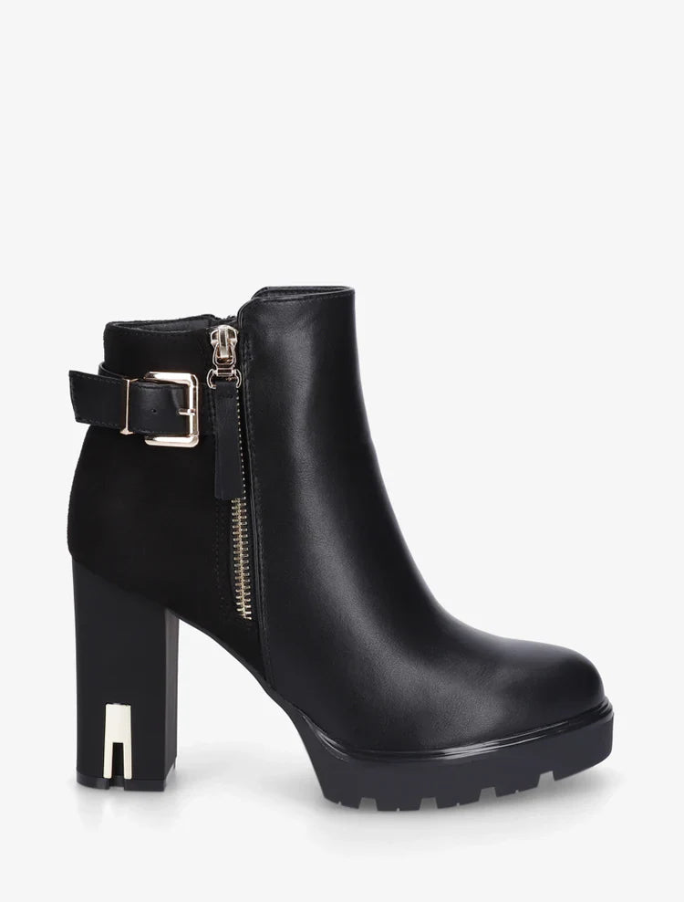 Demi botte en simili à talon haut