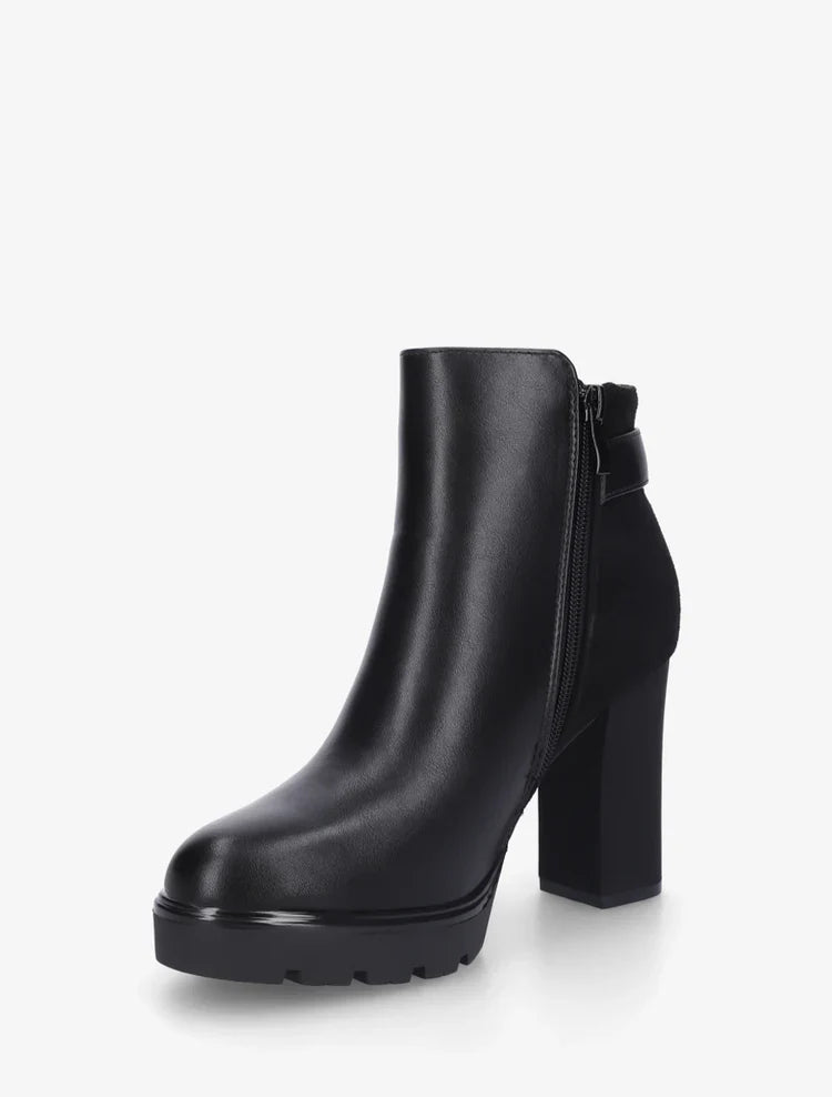 Demi botte en simili à talon haut