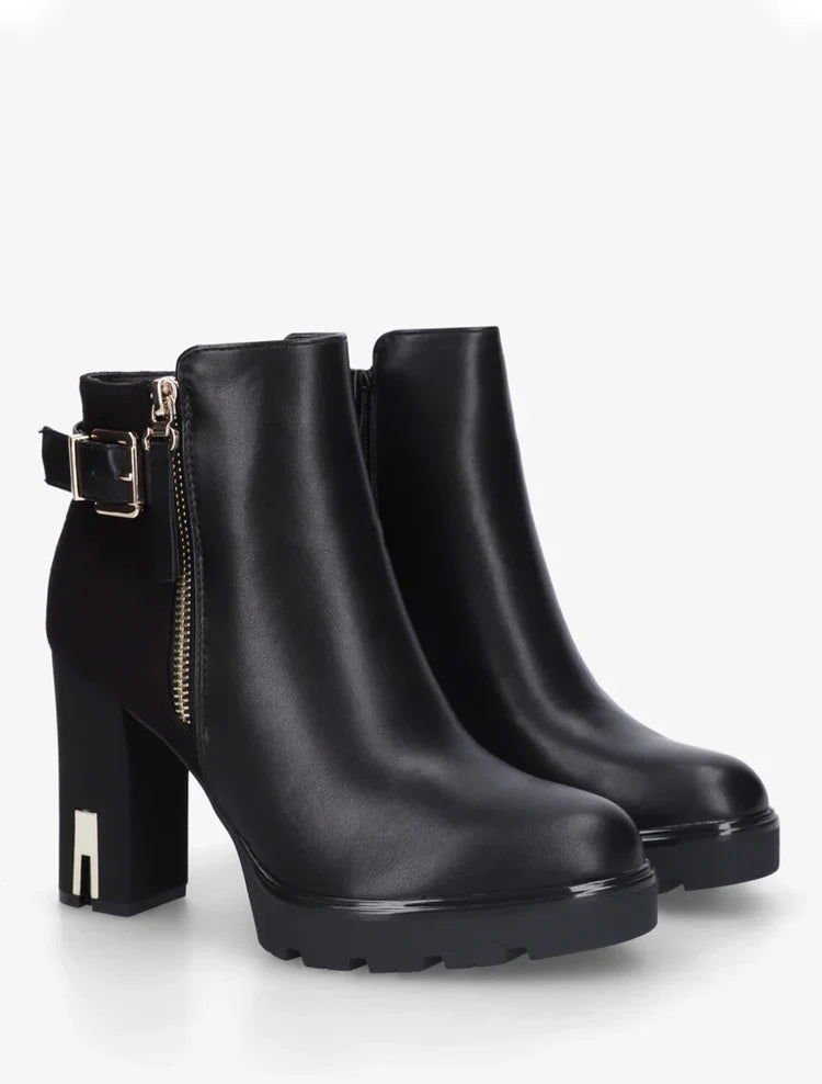 Demi botte en simili à talon haut