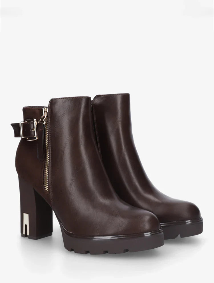 Demi botte en simili à talon haut