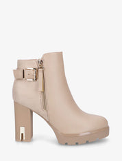 Demi botte en simili à talon haut