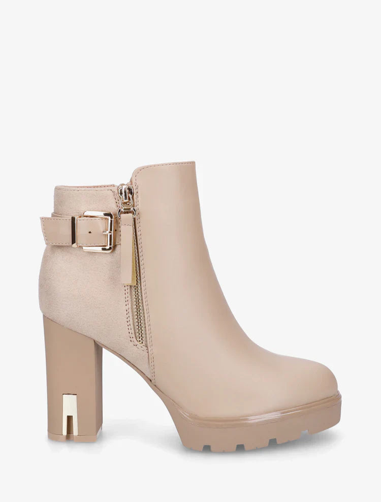 Demi botte en simili à talon haut