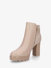 Demi botte en simili à talon haut