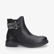 Bottines bimatière à boucles