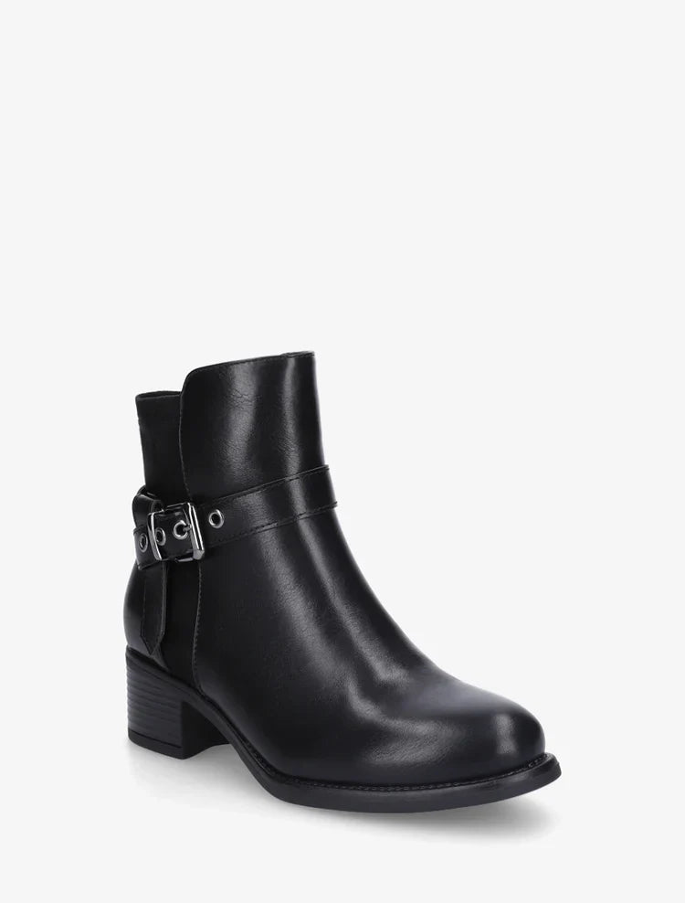 Bottines bimatière à boucle métallique