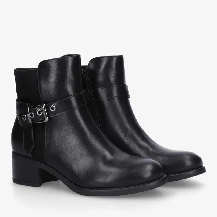 Bottines bimatière à boucle métallique