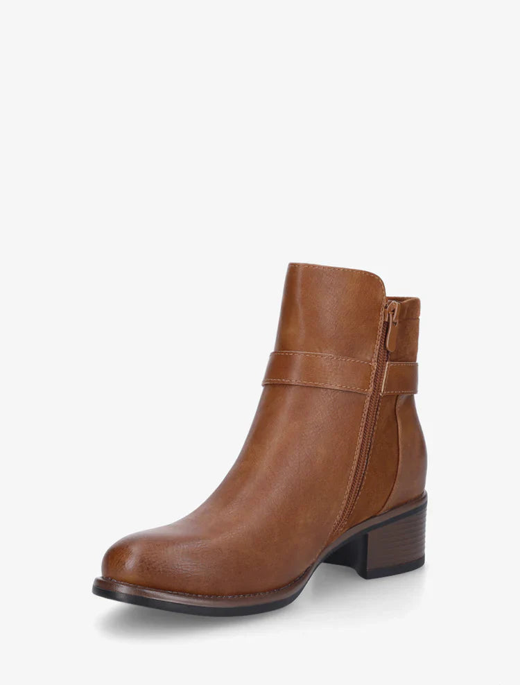 Bottines bimatière à boucle métallique