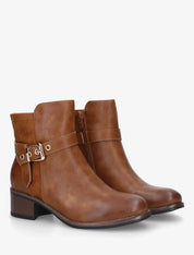 Bottines bimatière à boucle métallique