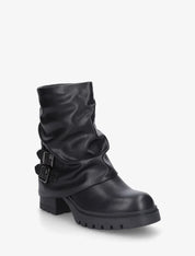 Demi bottes montantes à revers et boucles