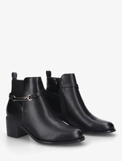 Demi bottes élastiquées en simili à ceinturon