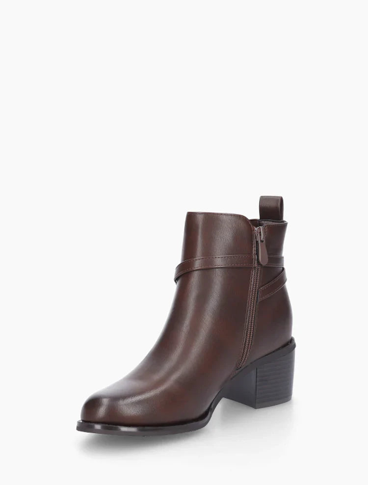 Demi bottes élastiquées en simili à ceinturon