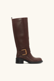 Bottes cavalières noires avec boucle