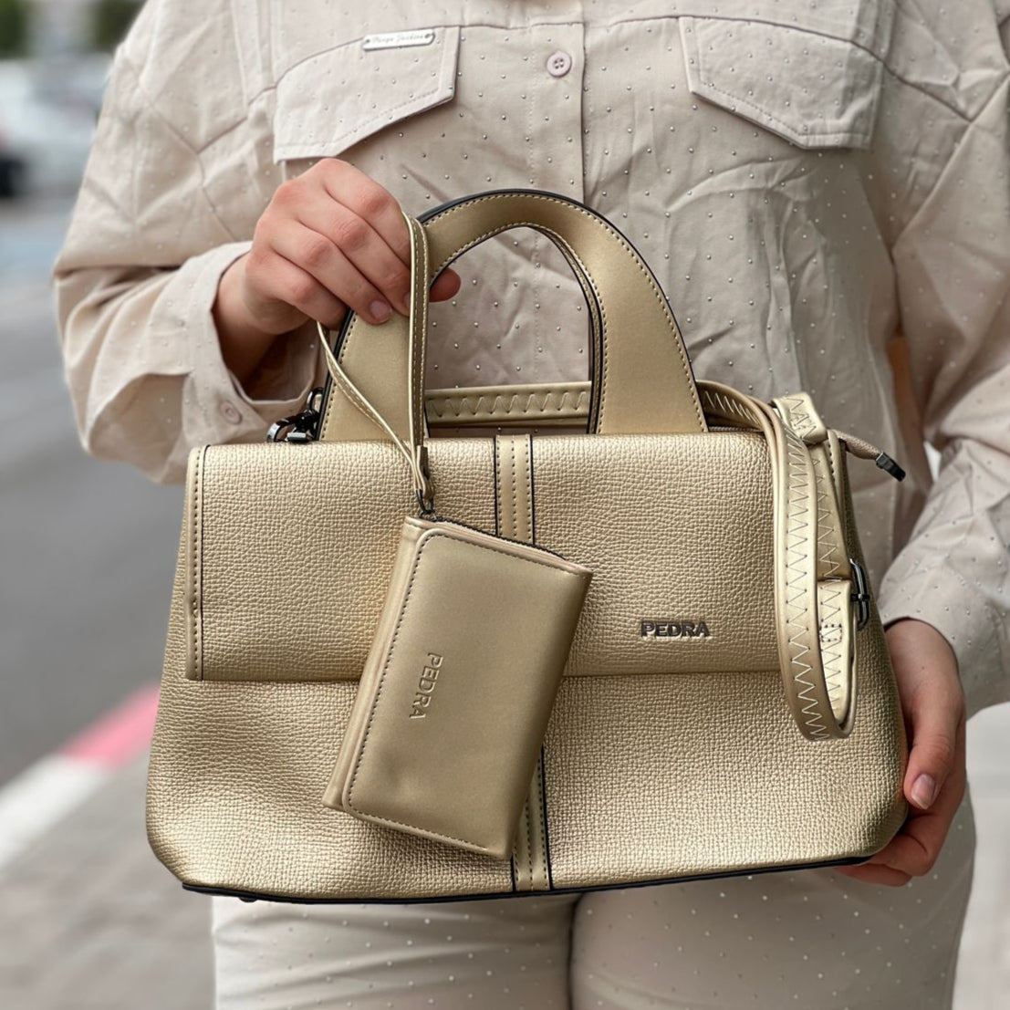 Ensemble sac à main et porte-cartes PEDRA