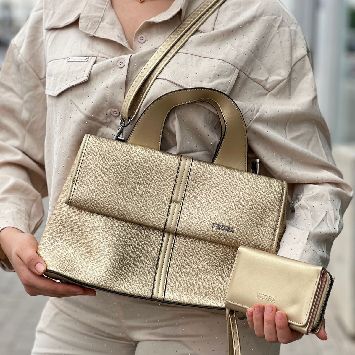 Ensemble sac à main et porte-cartes PEDRA