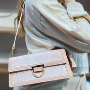 Sac à main élégant en tissu brodé et cuir