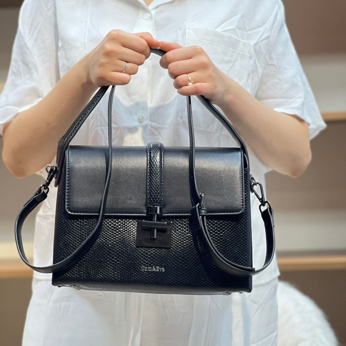 Simple À Détail En Métal Avec Poignée Sac À Bandoulière