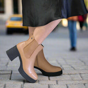 Demi bottes à talon et plateforme