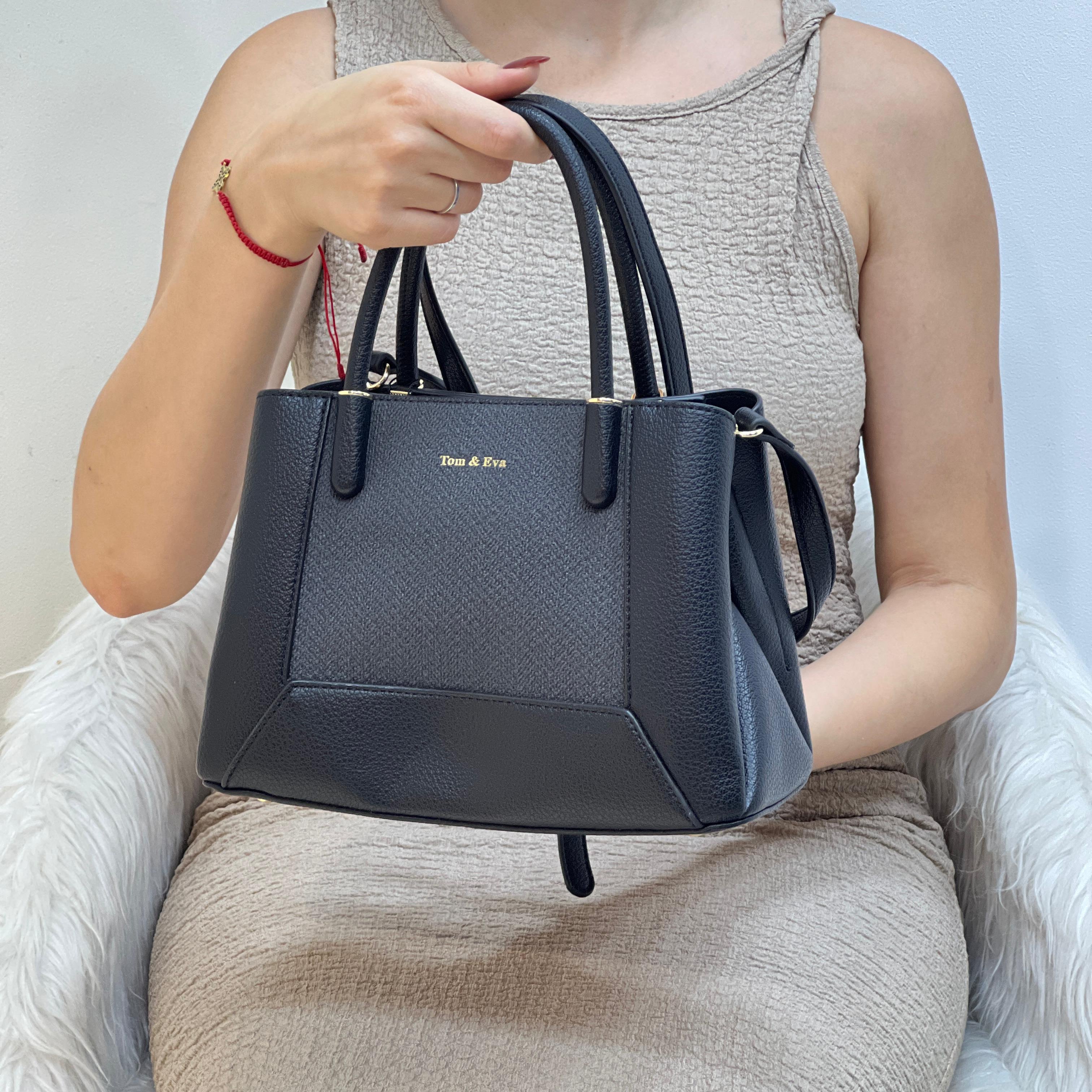 Medium Sac à Main Effet Tissus Bi-matières