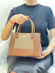 Medium Sac à Main Effet Tissus Bi-matières