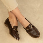 Mocassins plats en similicuir avec boucle