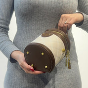 Sac bandoulière cylindrique à bijoux en cuir