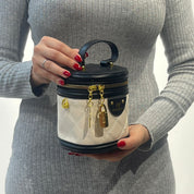 Sac bandoulière cylindrique à bijoux en cuir