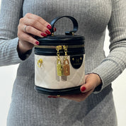 Sac bandoulière cylindrique à bijoux en cuir