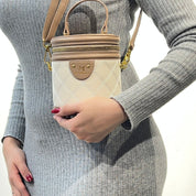 Sac bandoulière cylindrique à bijoux en cuir