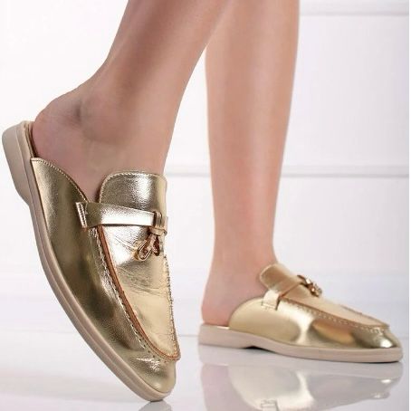 CHAUSSONS MULES DORÉS RONNIE