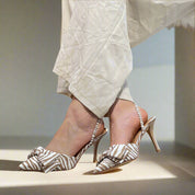 Escarpins Chic à Rayures & Nœud Élégant