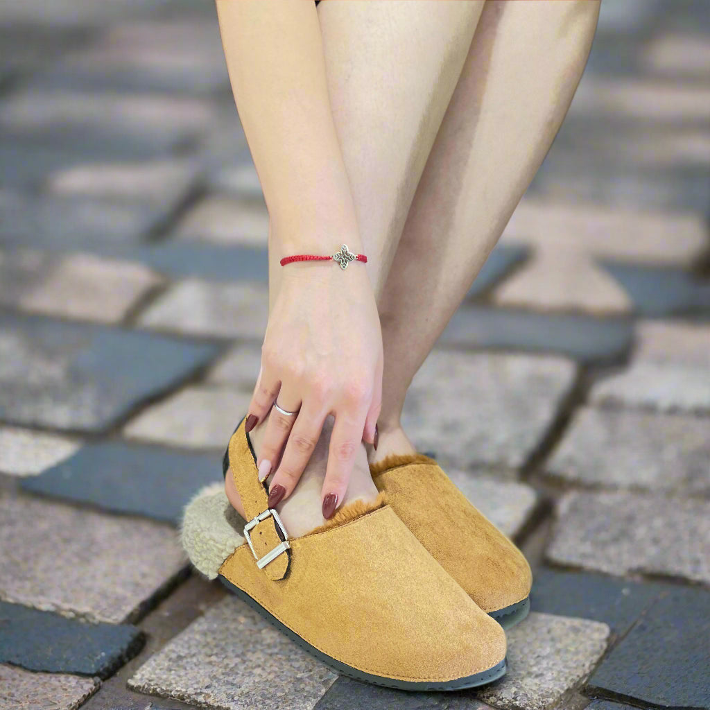 Sabot d'intérieur/extérieur unicolores en peluche à la mode