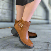 bottines noires à talon épais