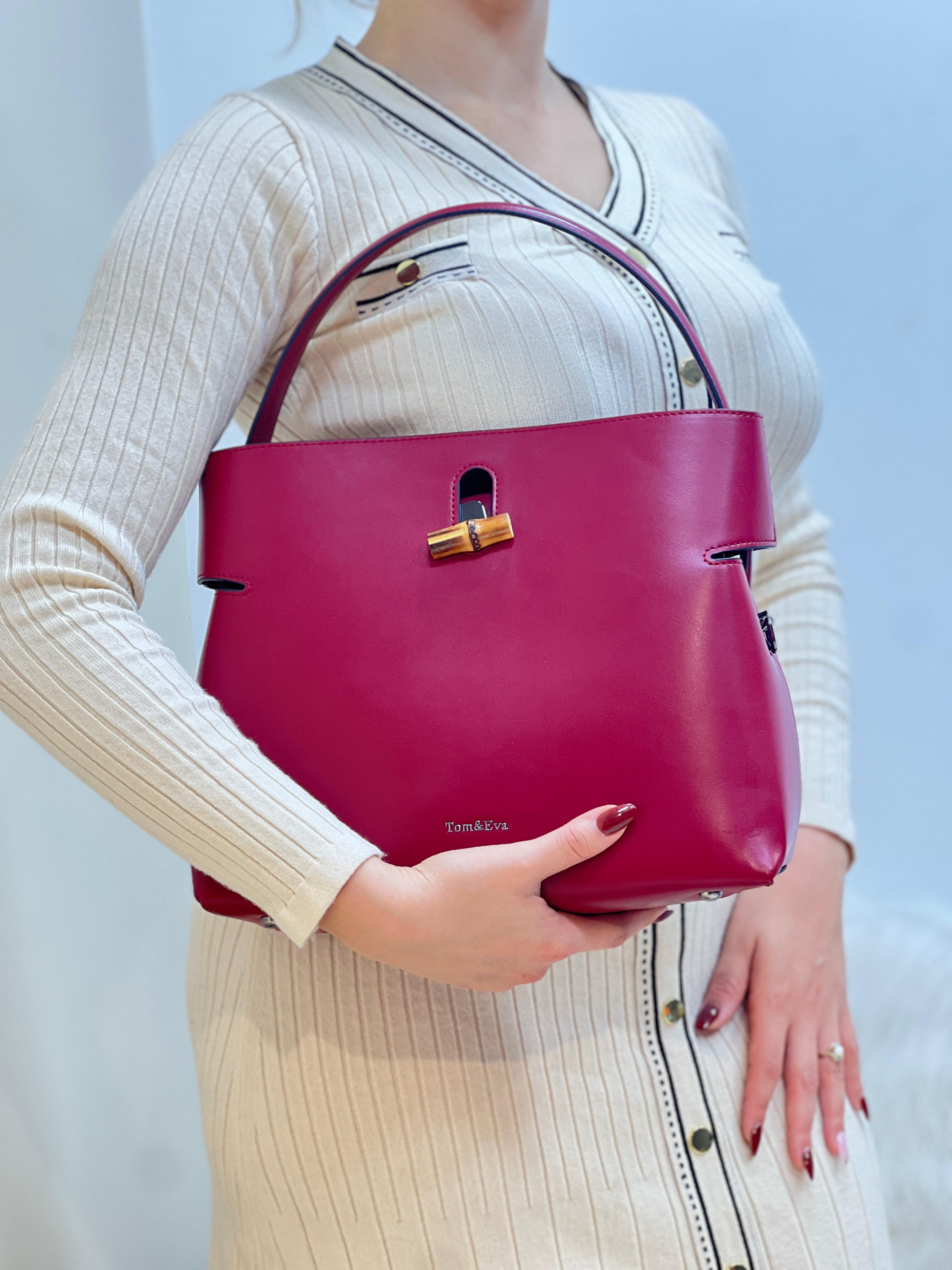 Sac Seau Double Porté Fermoir Bambou