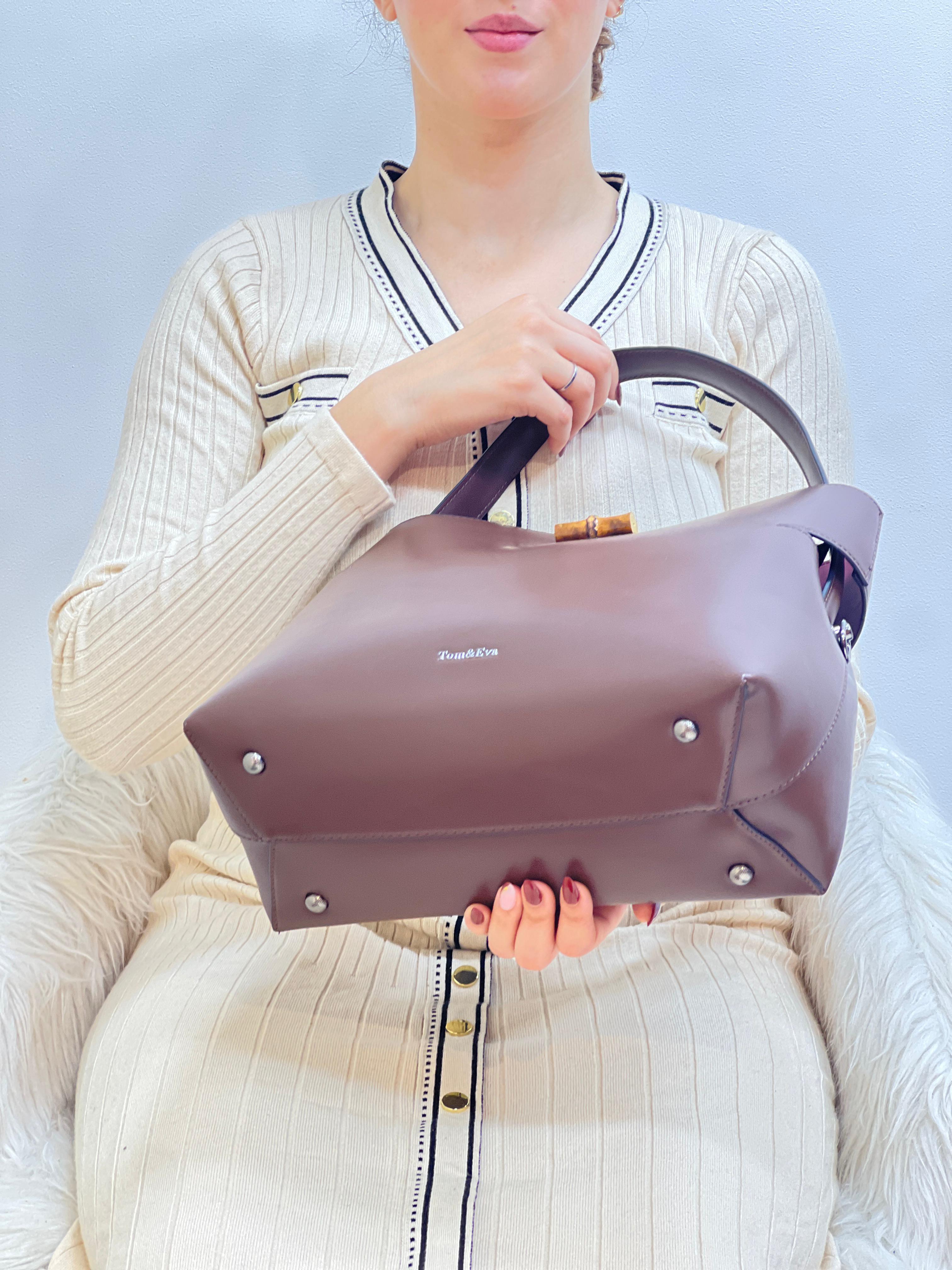 Sac Seau Double Porté Fermoir Bambou