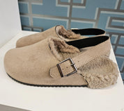 Sabot d'intérieur/extérieur unicolores en peluche à la mode