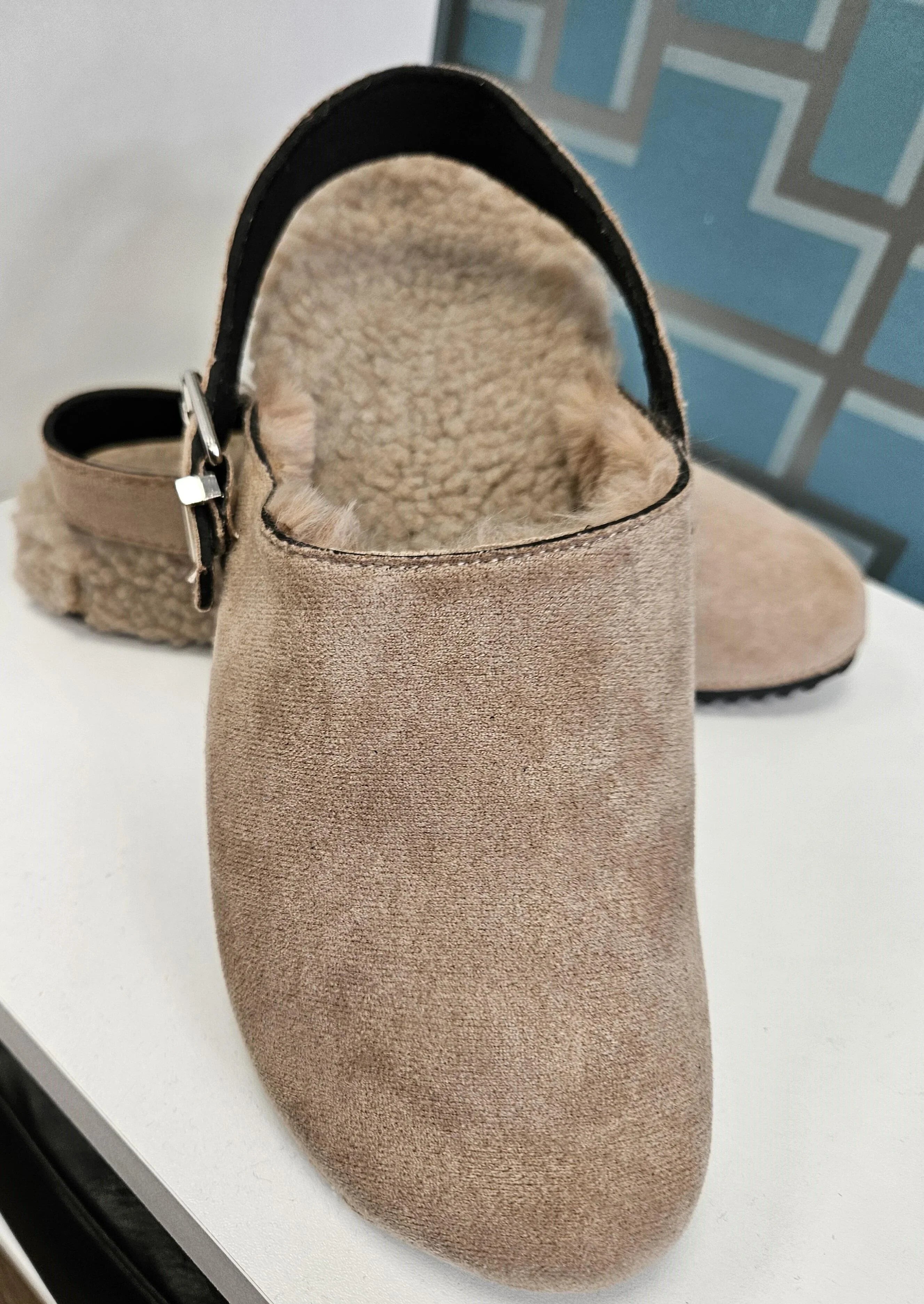 Sabot d'intérieur/extérieur unicolores en peluche à la mode