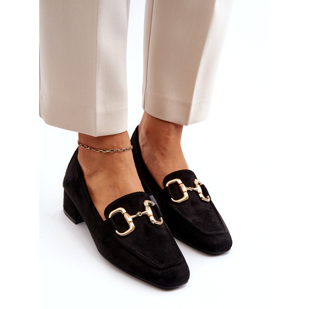 Escarpin à boucle en daim