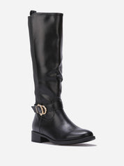 Bottes cavalières stretch à boucle