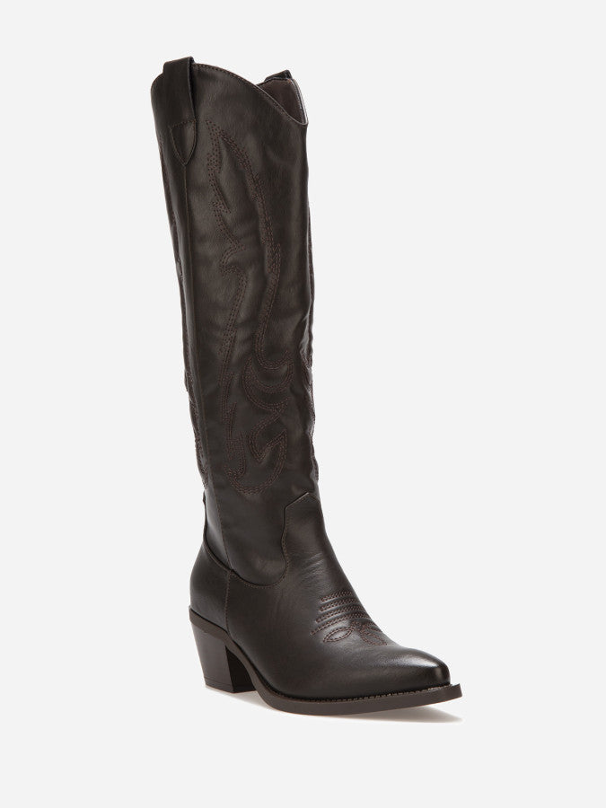 Bottes santiags hautes à motifs