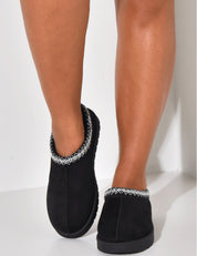 Sabots en suédine à broderies