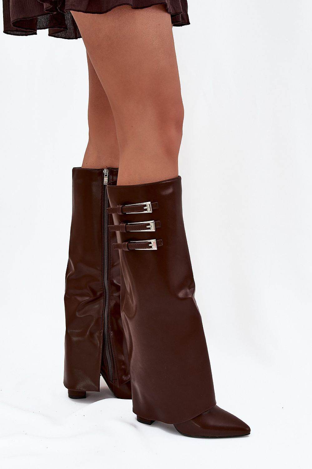 Bottes à talon avec tige retroussée