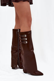 Bottes à talon avec tige retroussée