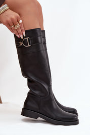 Bottes à talons bas pour femme avec détails décoratifs